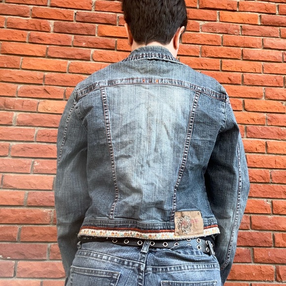 Y2K denim floral trim jacket - Picture 4 of 12
